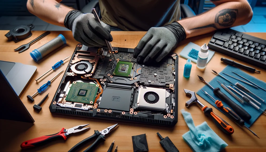 Self-cleaning a laptop